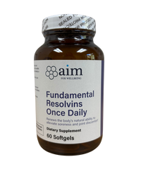 Supplement bottle labeled 'aim for wellbeing' on a white background