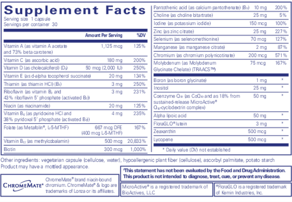 Pure Encapsulations O.N.E. Multivitamin 30 Capsules