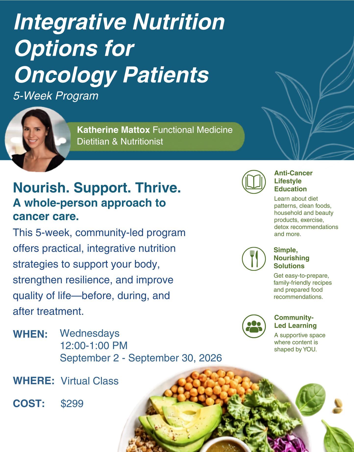 Integrative Nutrition Options for Oncology Patients
