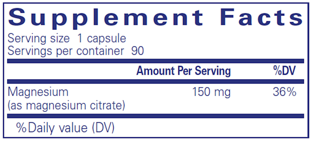 Pure Encapsulations  Magnesium Citrate 90 Capsules