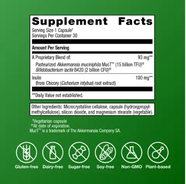 UltraFlora Triplebiotic with Akkermansia 30 Capsules