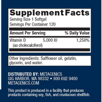 Metagenics D3 5000 120 Softgels