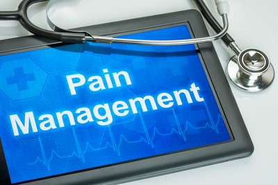 tablet with pain management on it