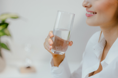 woman drinking water